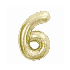 B&C Champagne, Pezsgőszínű 6-os szám fólia lufi 85 cm party kellék
