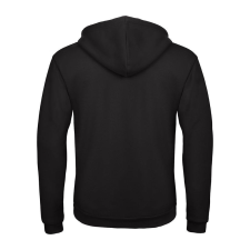 B&C cipzáras kapucnis férfi pulóver O48, Black-XL férfi pulóver, kardigán
