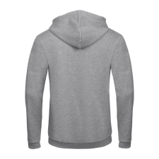 B&amp;C cipzáras kapucnis férfi pulóver O48, Heather Grey-L férfi pulóver, kardigán