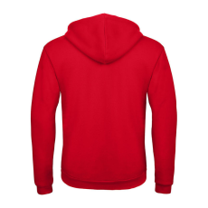 B&C cipzáras kapucnis férfi pulóver O48, Red-XL
