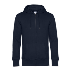 B&C cipzáros kapucnis férfi pulóver kétoldali zsebekkel O86, Night Navy Blue-2XL