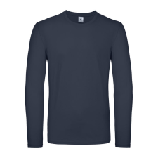 B&amp;C EXACT 150 unisex hosszú ujjú póló B03E, Navy-XL férfi póló