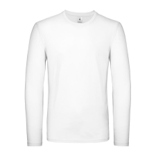 B&amp;C EXACT 150 unisex hosszú ujjú póló B03E, White-2XL férfi póló