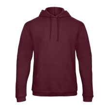 B&amp;C férfi kapucnis pulóver, színazonos húzózsinórral O47, Burgundy-XL férfi pulóver, kardigán