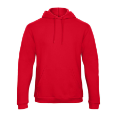 B&C férfi kapucnis pulóver, színazonos húzózsinórral O47, Red-4XL