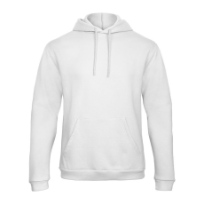 B&C férfi kapucnis pulóver, színazonos húzózsinórral O47, White-L