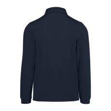 B&C hosszú ujjú előzsugorodott férfi galléros pamut póló O30, Navy-3XL