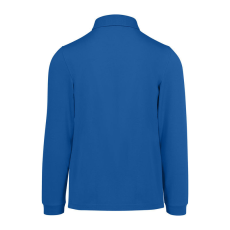 B&C hosszú ujjú előzsugorodott férfi galléros pamut póló O30, Royal Blue-L