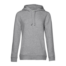 B&C kapucnis Női pulóver kétoldali zsebekkel O79, Heather Grey-S női pulóver, kardigán