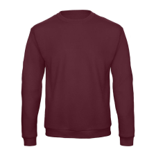 B&amp;C kereknyakú férfi pulóver O46, Burgundy-XL férfi pulóver, kardigán