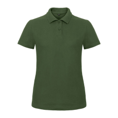 B&C klasszikus fazonú, rövid ujjú Női galléros póló, O07, Bottle Green-2XL
