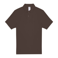 B&C rövid ujjú kétgombos unisex pamut galléros póló O06, Brown-S