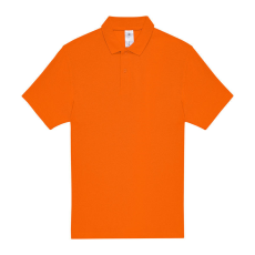 B&C rövid ujjú kétgombos unisex pamut galléros póló O06, Orange-XS