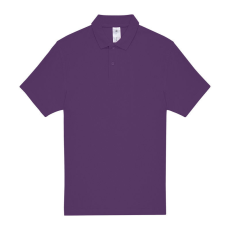 B&C rövid ujjú kétgombos unisex pamut galléros póló O06, Purple-XL