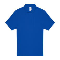 B&C rövid ujjú kétgombos unisex pamut galléros póló O06, Royal Blue-XS
