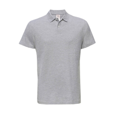 B and C Férfi galléros póló rövid ujjú B&amp;C Piqué Polo Shirt - PUI10 - L, Heather szürke férfi póló