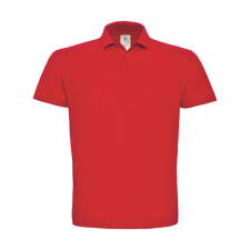 B and C Férfi galléros póló rövid ujjú B&amp;C Piqué Polo Shirt - PUI10 - M, Piros férfi póló