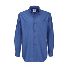 B and C Férfi hosszú ujjú Ing B and C Oxford LSL/men Shirt 3XL, kék Chip férfi ing