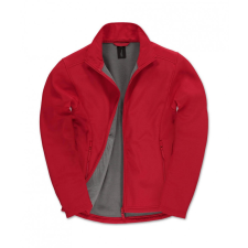 B and C Férfi hosszú ujjú Softshell B and C ID.701 Softshell Jacket S, Piros/Meleg Szürke férfi kabát, dzseki