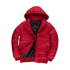 B and C Férfi kapucnis hosszú ujjú kabát B and C Superhood/men Jacket L, Piros/Fekete férfi kabát, dzseki