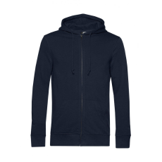 B and C Férfi kapucnis hosszú ujjú organikus pulóver B and C Organic Zipped Hooded XS, Sötétkék (navy)