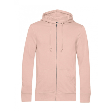 B and C Férfi kapucnis hosszú ujjú organikus pulóver B and C Organic Zipped Hooded XS, Világos rózsaszín (Rózsaszín)