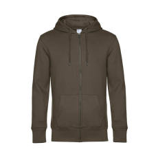 B and C Férfi kapucnis hosszú ujjú pulóver B and C KING Zipped Hooded M, Khaki