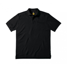 B and C Férfi rövid ujjú galléros póló munkaruha B and C Skill Pro Workwear Pocket Polo 4XL, Fekete férfi póló