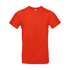 B and C Férfi rövid ujjú póló B&amp;C #E190 T-Shirt -L, Tűzpiros férfi póló