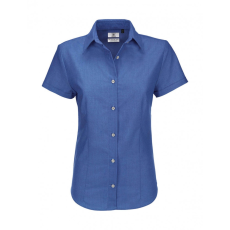 B and C Női rövid ujjú blúz B and C Oxford SSL/women Shirt 3XL, kék Chip