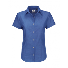 B and C Női rövid ujjú blúz B and C Oxford SSL/women Shirt S, kék Chip blúz
