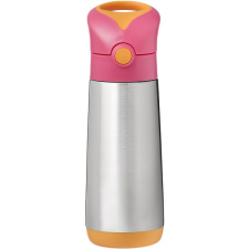 b.box Italtermosz szívószállal 500 ml - rózsaszín/narancsszín babaétkészlet