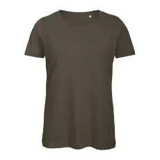  B&C lezser szabású minősített Női biopamut póló BD63, Khaki-XS