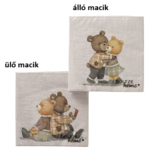  B.G.2059800 Papírszalvéta 33x33cm, 20db-os, macifiúval és macilánnyal, Henry papírárú, csomagoló és tárolóeszköz