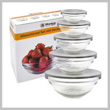  B-Home Üvegtál tárolóedény fedővel, 5 db 36189 papírárú, csomagoló és tárolóeszköz