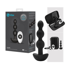 b-Vibe - tripla gyöngyös, akkus anál vibrátor (fekete) anál
