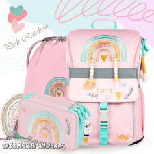 BAAGL ergonomikus iskolatáska SZETT - Pink Rainbow iskolatáska