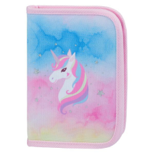 BAAGL kihajtható unikornisos tolltartó zsebbel - Rainbow unicorn tolltartó