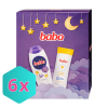  Baba ajándékcsomag, Baba Jóéjtpuszi tusfürdő 400ml + Baba kamillás nyugtató testápoló 400ml KARTON - 6 db