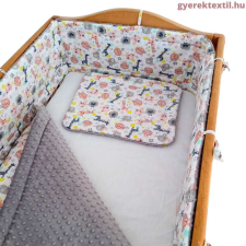 Baba babzsák biztonsági övvel -bébi állatok szürke minky babaágynemű, babapléd