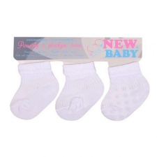  Baba csíkos zokni New Baby fehér - 3 db gyerek zokni