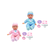 Baba hangokkal és kiegészítőkkel 41 cm baba