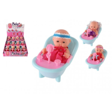  Baba játék babakáddal és puha testtel, 12 cm baba