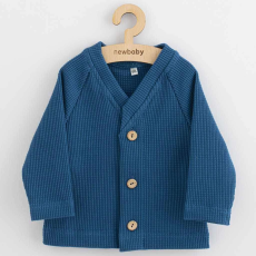  Baba kabátka gombokkal  New Baby Luxury clothing Oliver kék, vel. 68 (4-6 h)