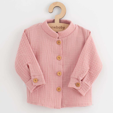  Baba muszlin ing New Baby Soft dress rózsaszín, vel. 56 (0-3 h)