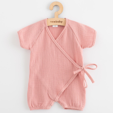 Baba nyári muszlin kezeslábas New Baby pink rugdalózó