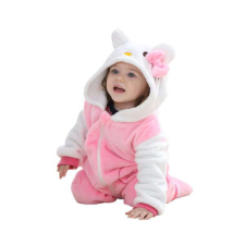 Baba prémium plüss Kigurumi overál - Hello Kitty - fehér-rózsaszín party kellék