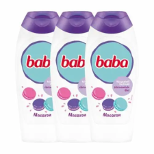 Baba Tusfürdő Édesmandula illat - Macaron 3x400ml + Ajándék Gumikacsa kozmetikai ajándékcsomag