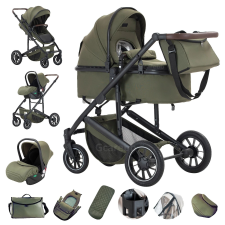  Babakocsi, 3-in-1 sokoldalú kialakítás, ötpontos biztonsági öv, Sötétszürke babakocsi