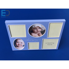  Babás képkeret 6 képpel " Blessed Angel Baby "kék fényképkeret
